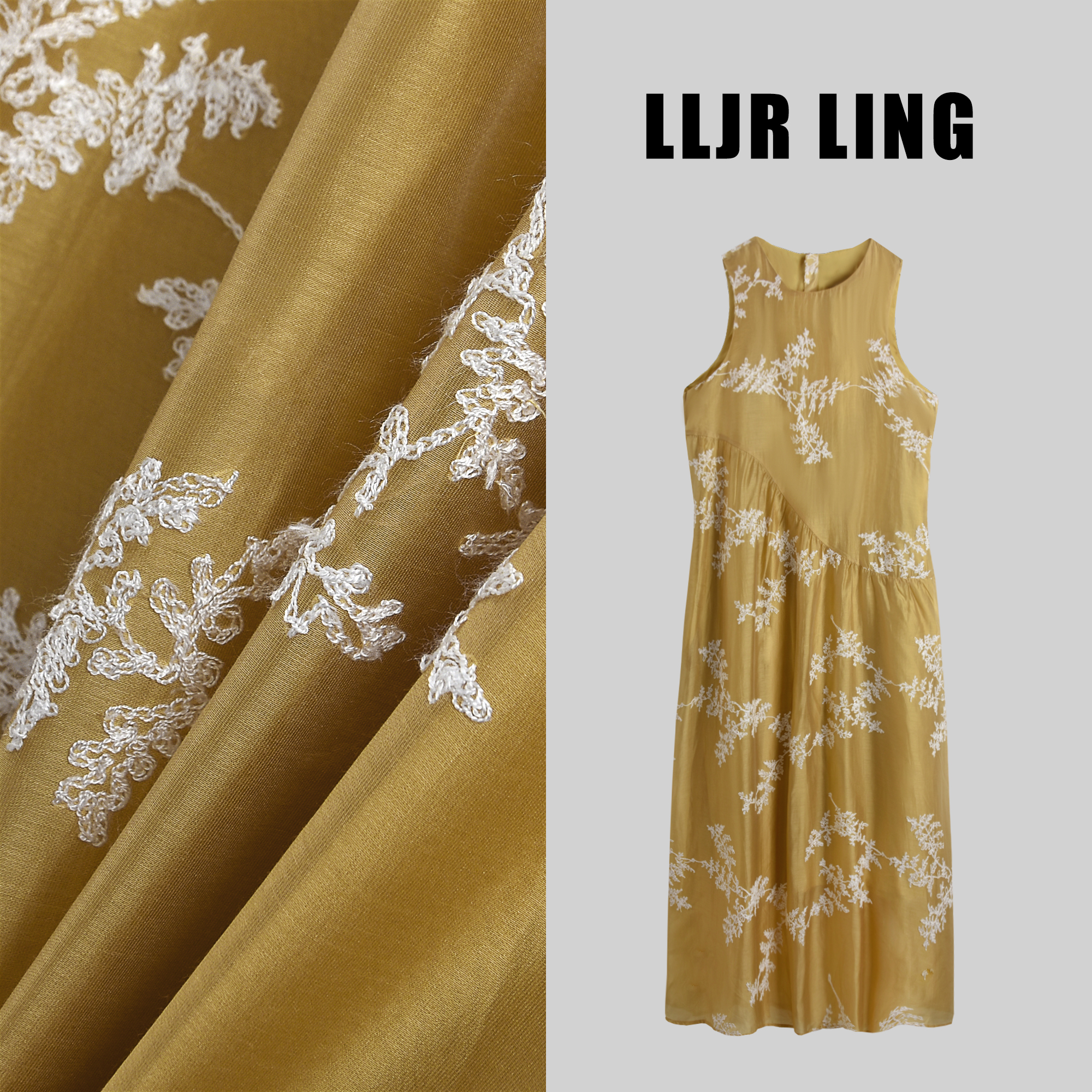 【珂姐专属】2025夏季新款刺绣无袖连衣裙L2450