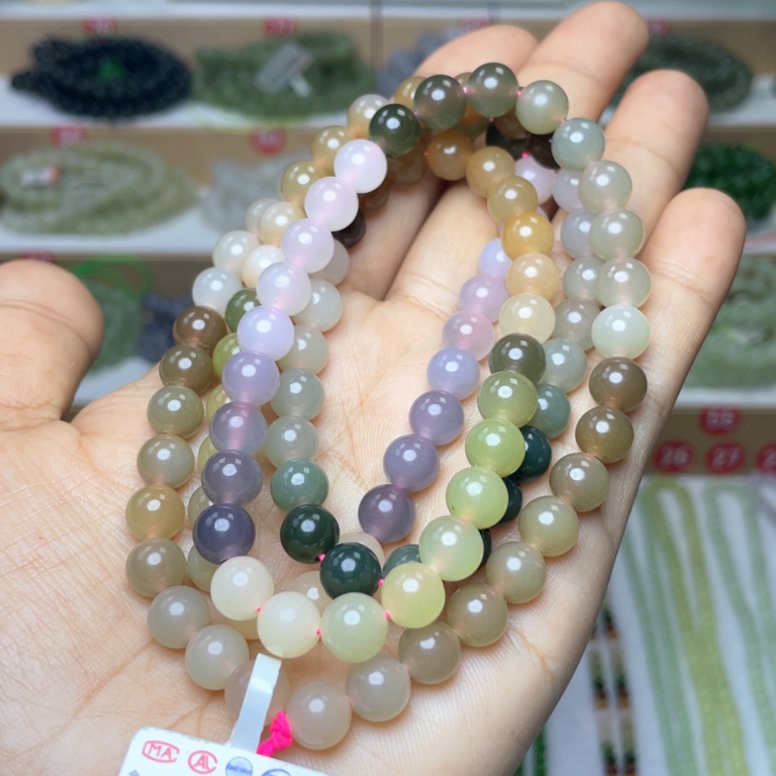 和田玉未镶嵌颈饰8mm