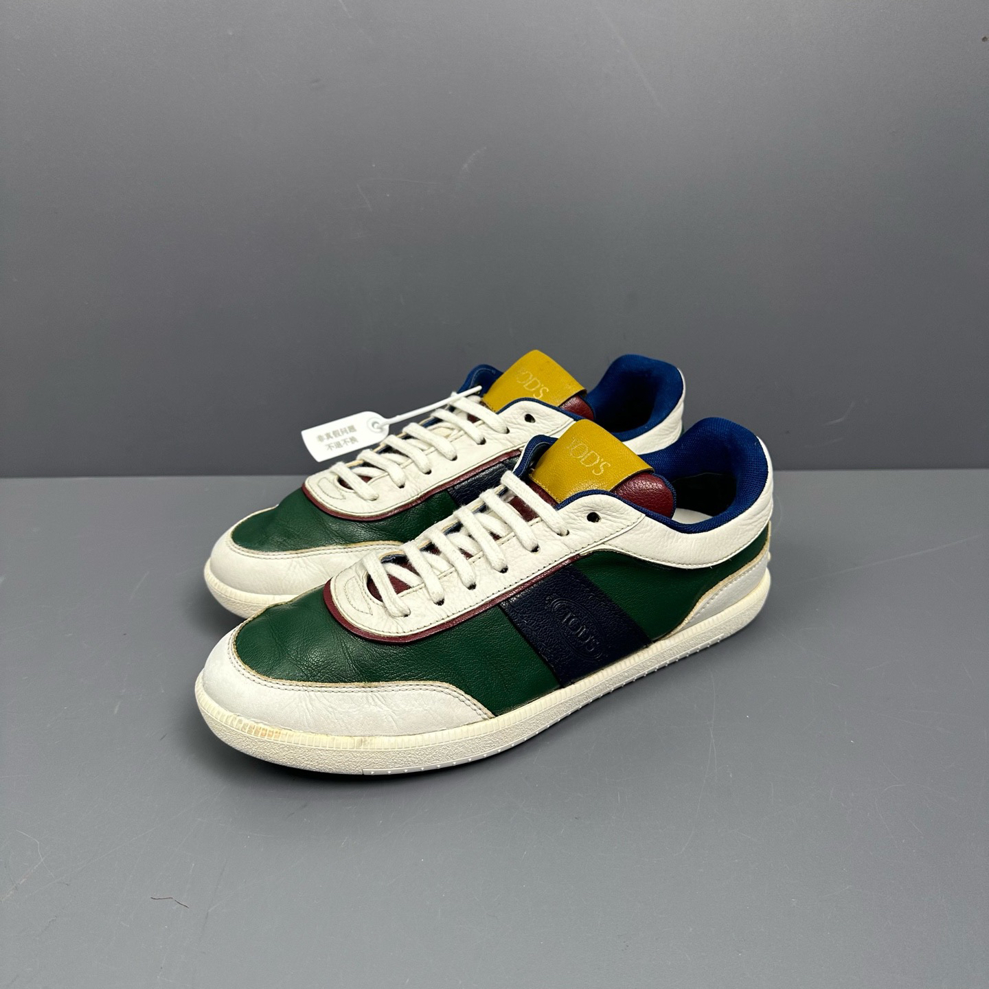 95新 TOD’S/托德斯 40码 托德斯白蓝板鞋 内衬小磨损 休闲鞋