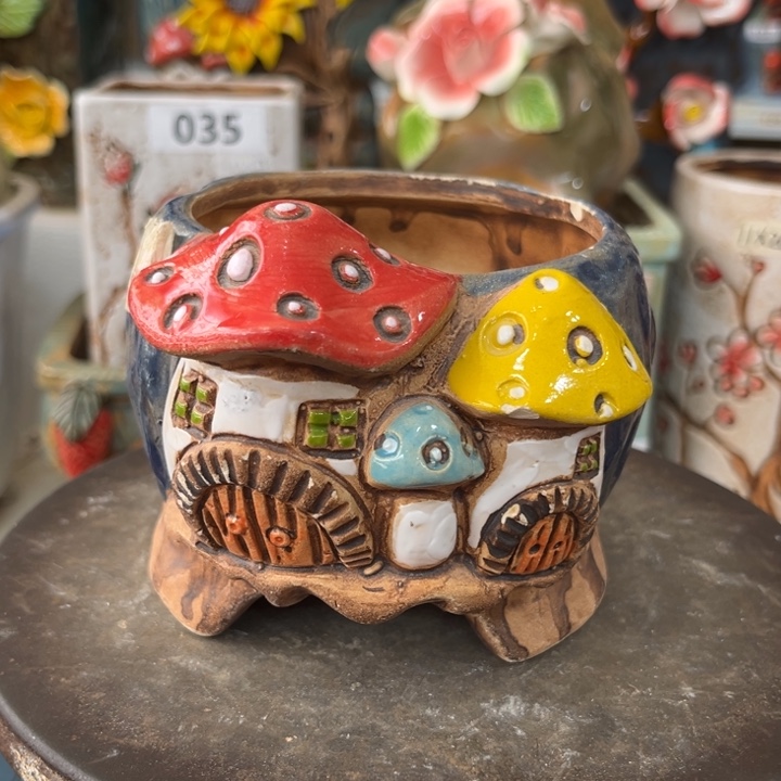 紫砂花盆粗陶材质多肉花盆