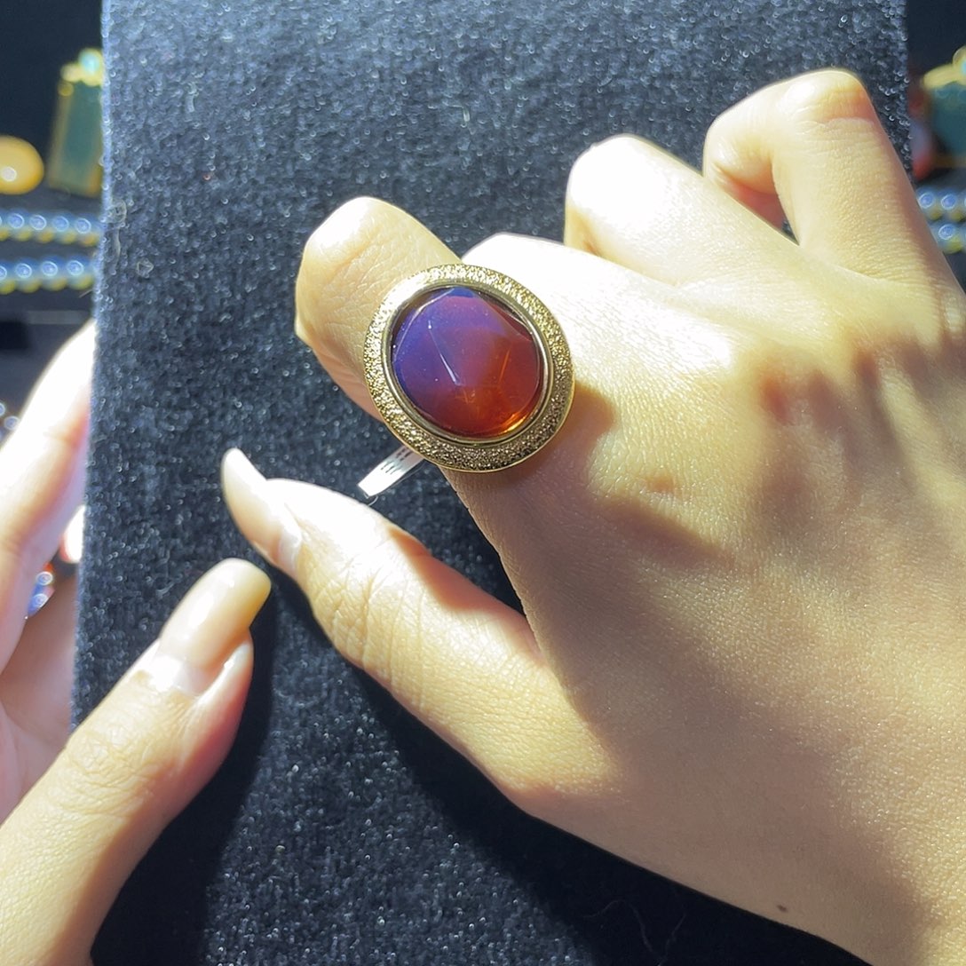 琥珀珠宝奇石银S925镶嵌