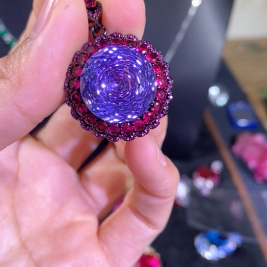 银S925镶嵌颈饰红宝石