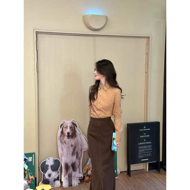 GIRDEAR/哥弟「咖调时光」秋季新款显瘦长袖衬衫小众上衣130146