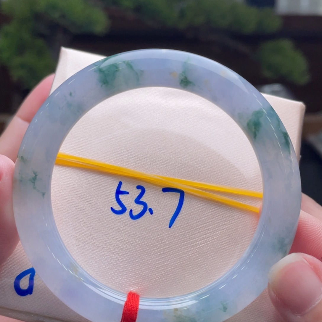 翡翠未镶嵌手镯53.7莫奈花园 强推 新货