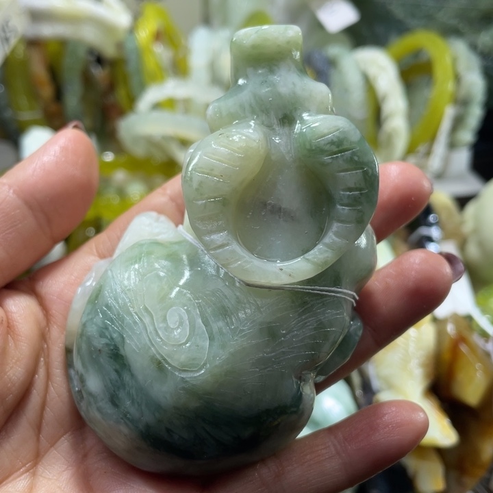 岫玉未镶嵌手把手把