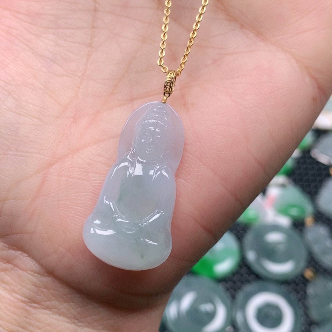 【闪购商品】翡翠吊坠(不含链)18K金镶嵌