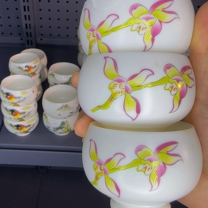 孤品素烧羊脂玉茶杯80毫升三个一组72号