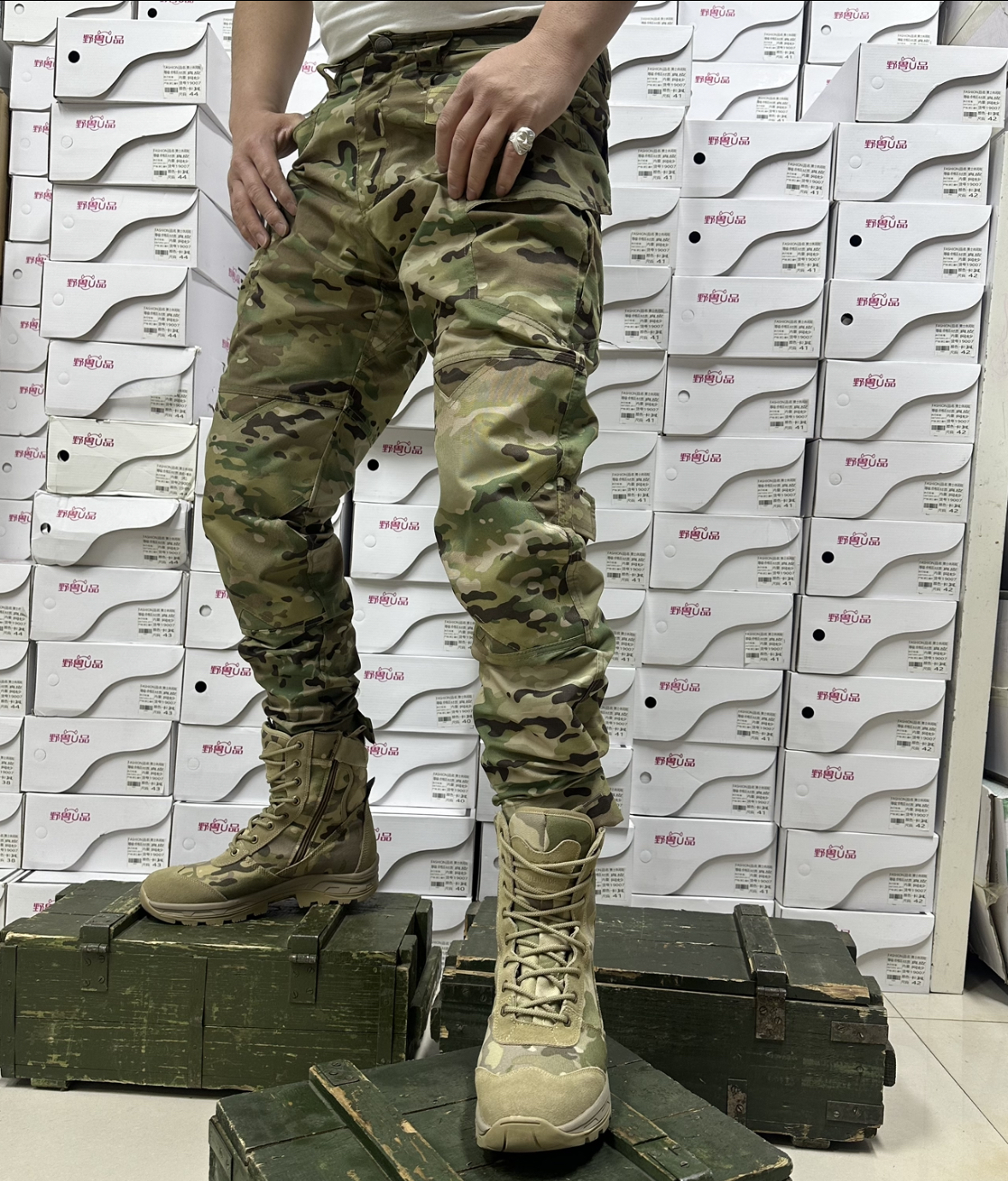 隐忍x6-CP登山工装裤迷彩长裤战术裤裤子男士多功能