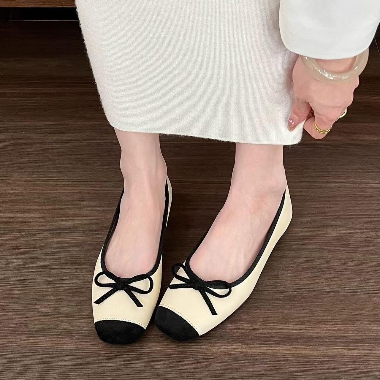 【介意瑕疵勿拍】4法式小香风浅口单鞋秋季平底女鞋夏季软底圆头