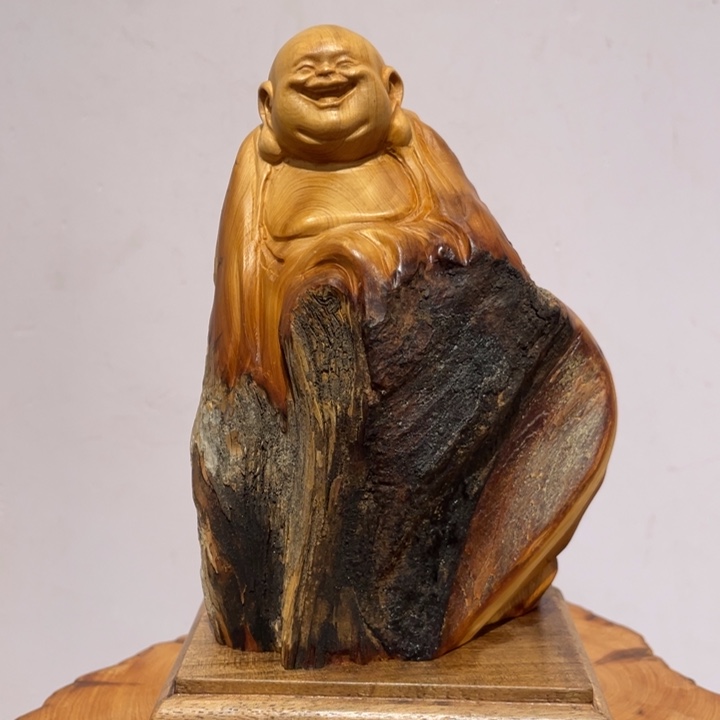 曾***欢柏木（崖柏）弥勒摆件