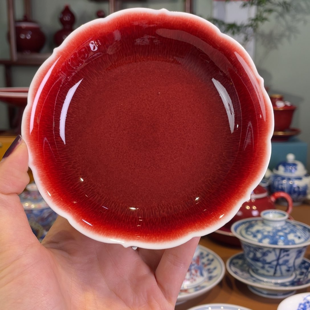 清欢雅玩原矿郎红福利碟子