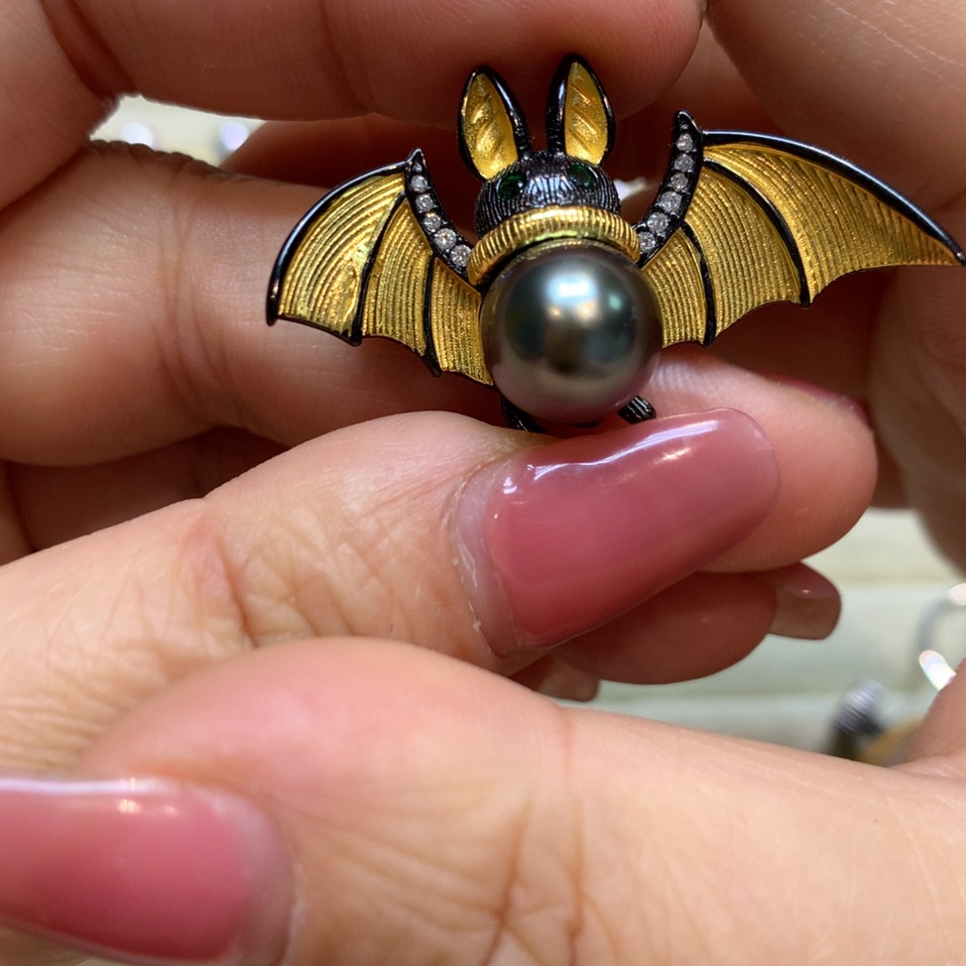 海水珍珠银S925镶嵌颈饰