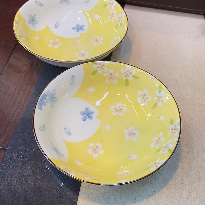秋***话瓷片日本和心6英寸钵两只