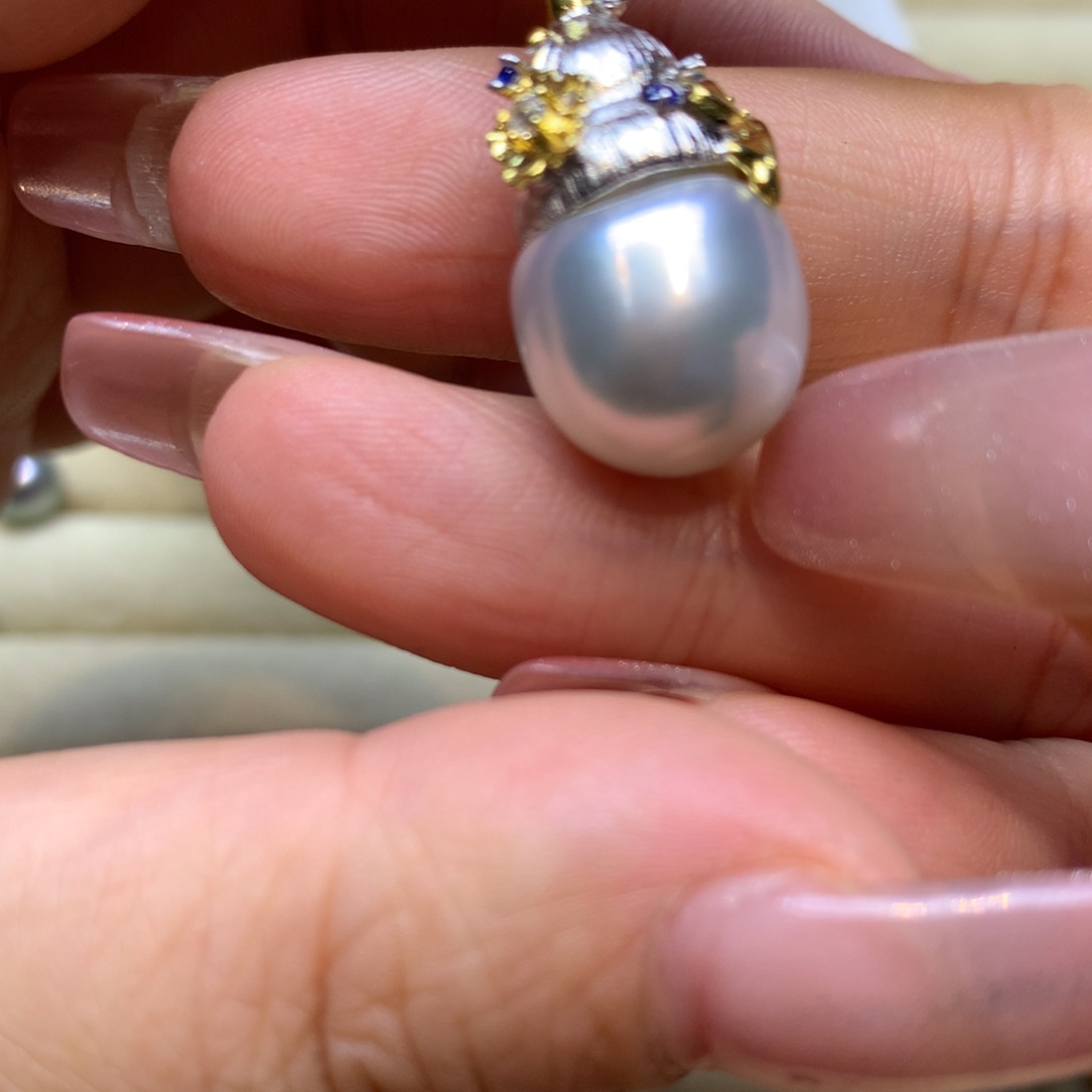 颈饰银S925镶嵌海水珍珠