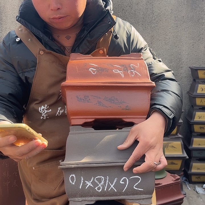 紫砂紫砂花盆盆栽