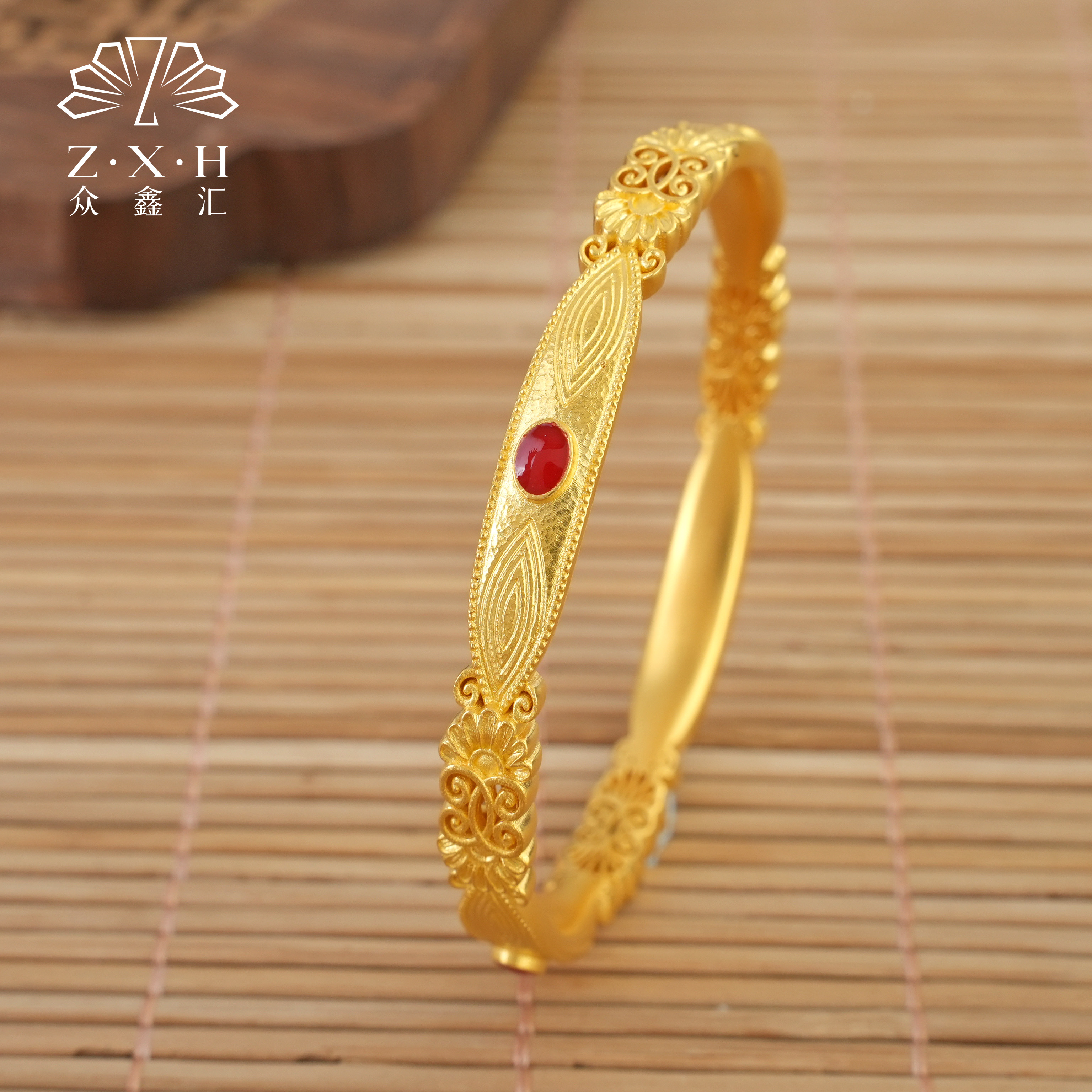 {众鑫汇}足金999  古法福满传家手镯38.83克