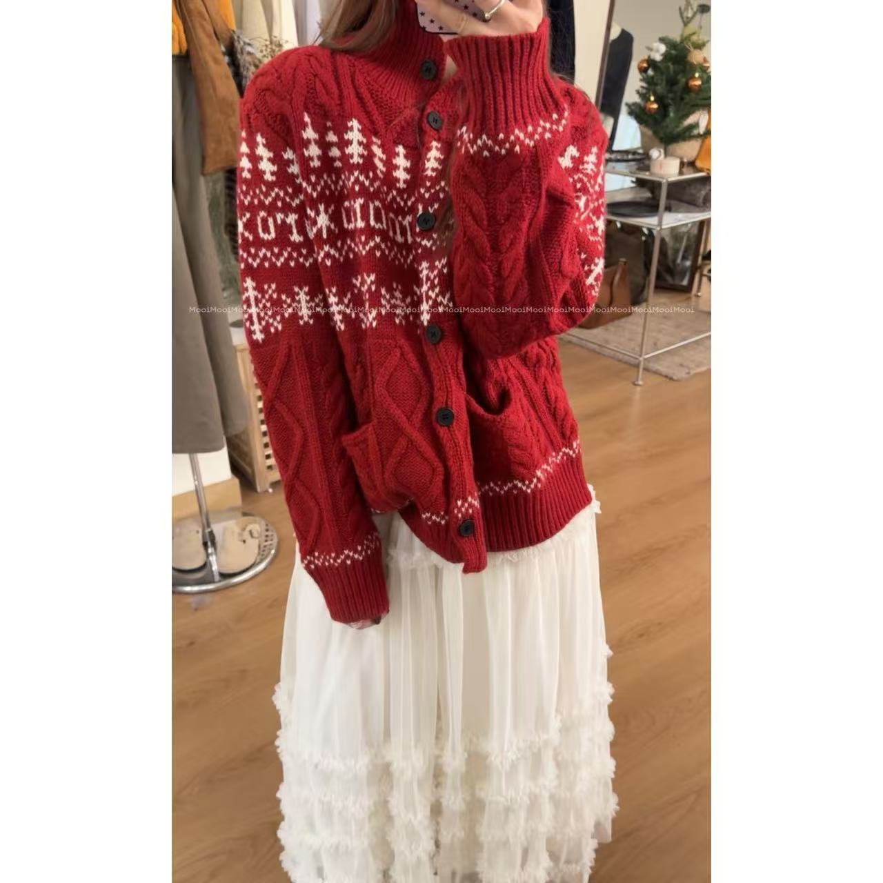 mooi |'圣诞限定' 费尔岛羊毛毛衣