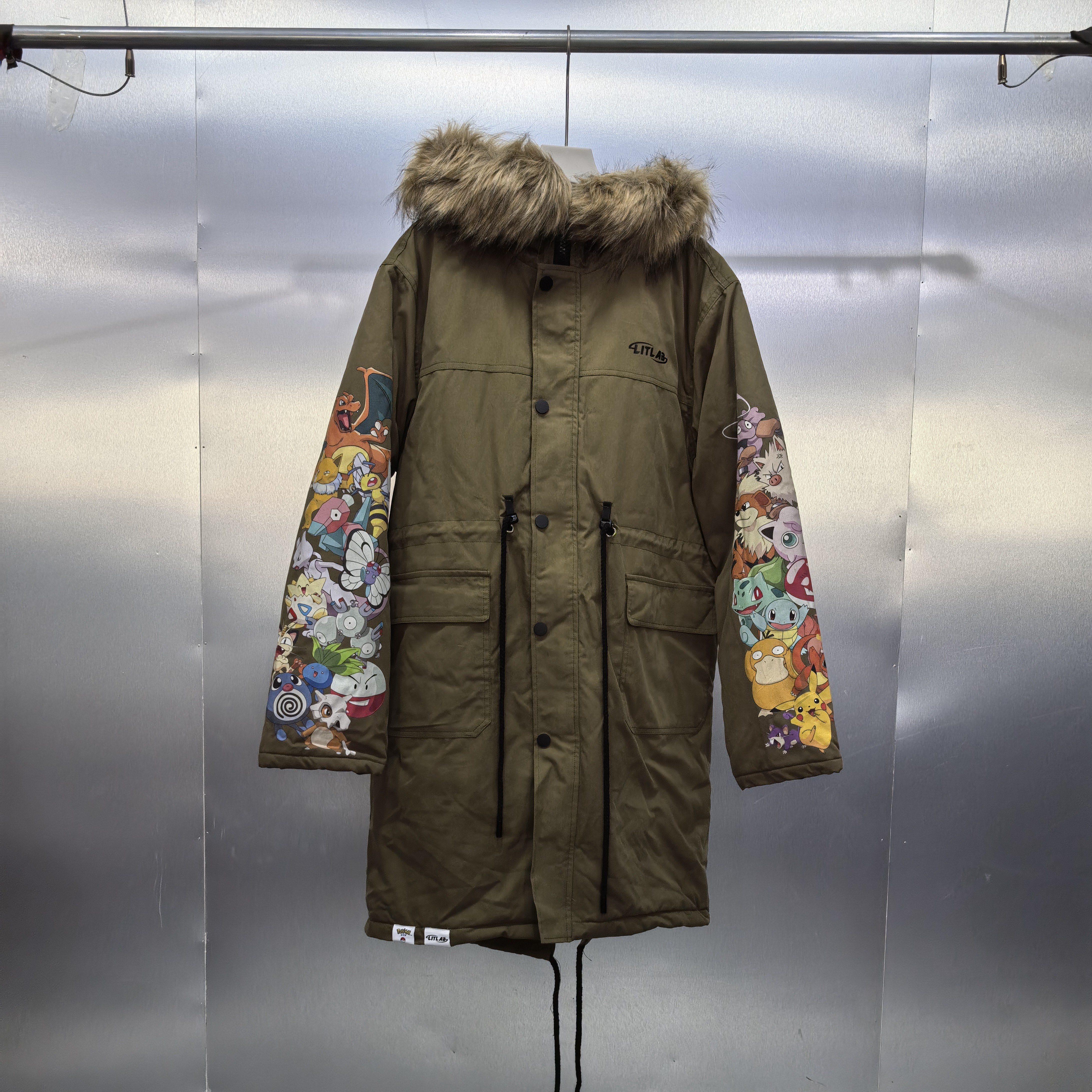 P03(ST)-40402-LIT秋冬款(瑕疵)双袖宝可梦卡通印花棉服外套