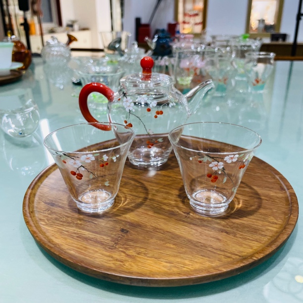 玉见·手绘小樱桃水具套装一壶两杯
