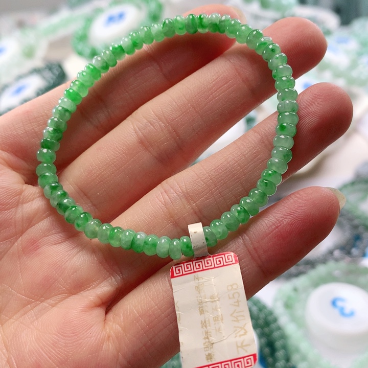 翡翠未镶嵌手链手串4+