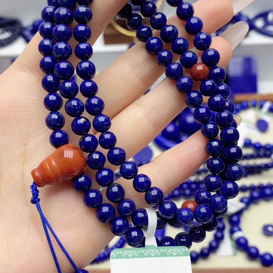 未镶嵌青金石手链6.4mm108