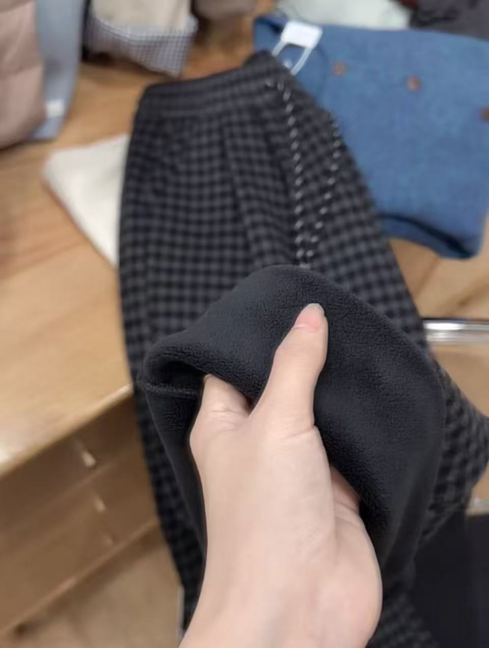 七言家加绒格子裤来喽！慵懒显瘦遮胯保暖格子加厚毛呢裤@