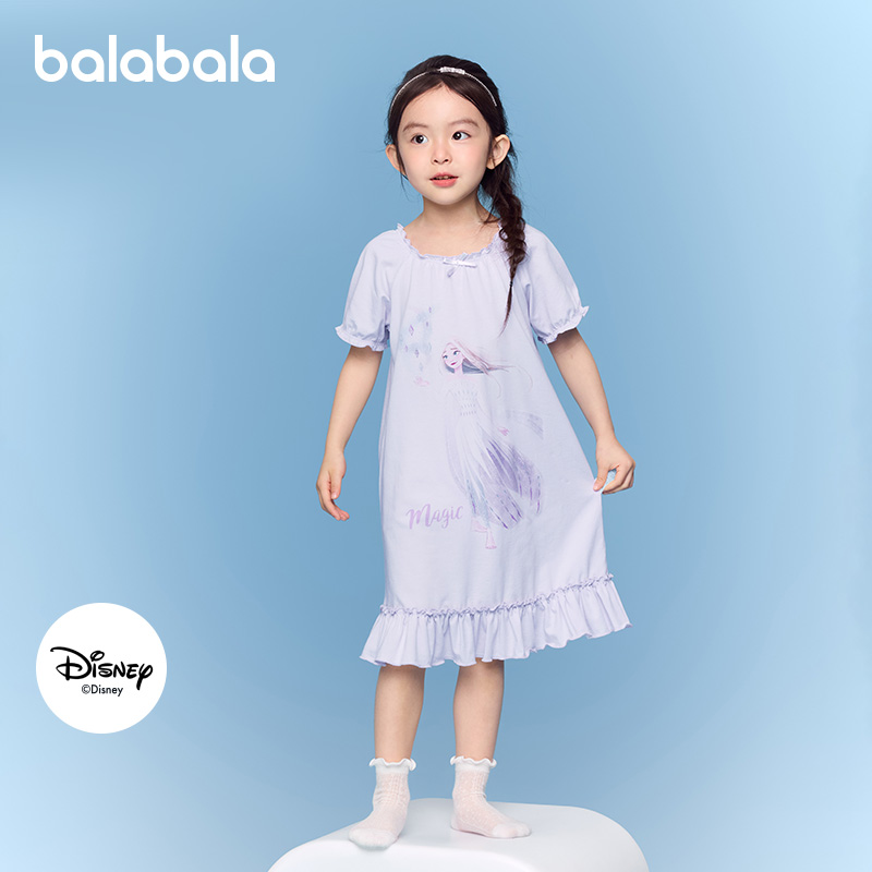 品牌女童睡裙儿童家居服夏季空调服裙子小童甜美