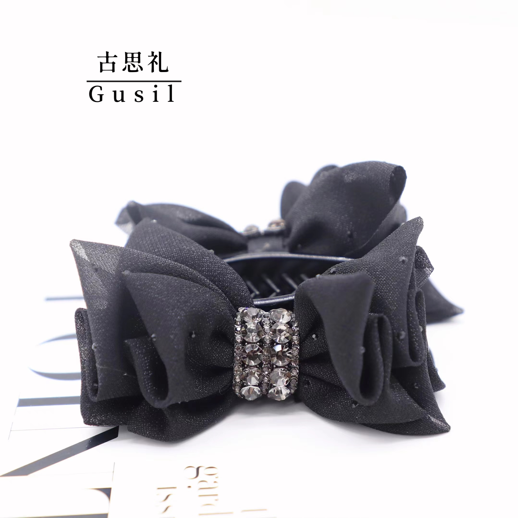 G190【冷月】韩系复古丸子头抓夹GS4335