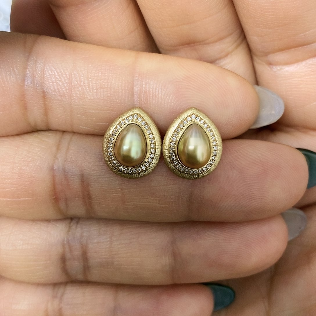 海水珍珠耳饰18K金镶嵌悟*…