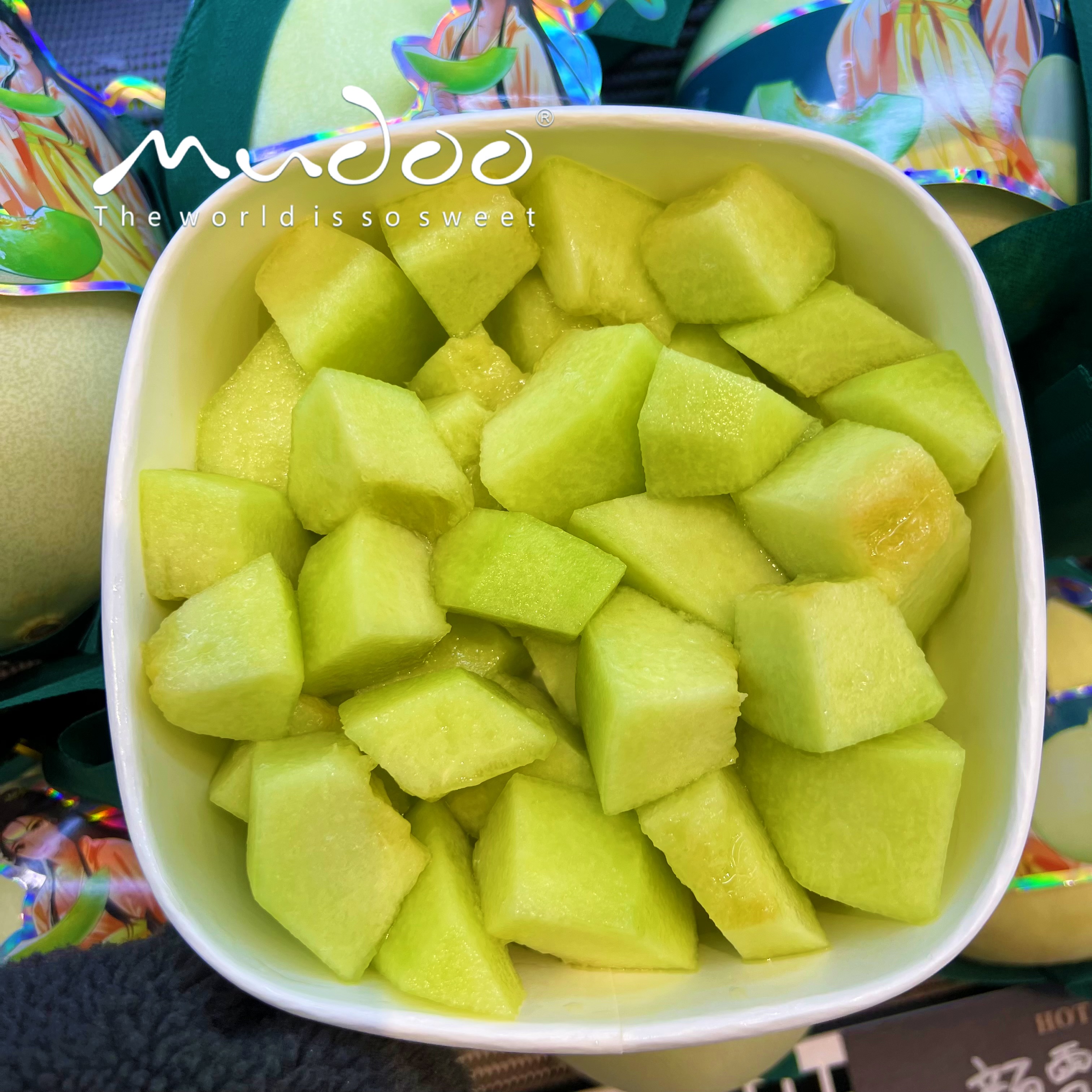 【新鲜现切】颜雪蜜瓜鲜果切-1份（550g）