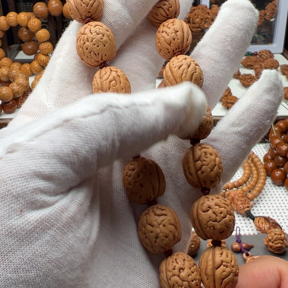 桃木桃核东北野生蚕蛹手串