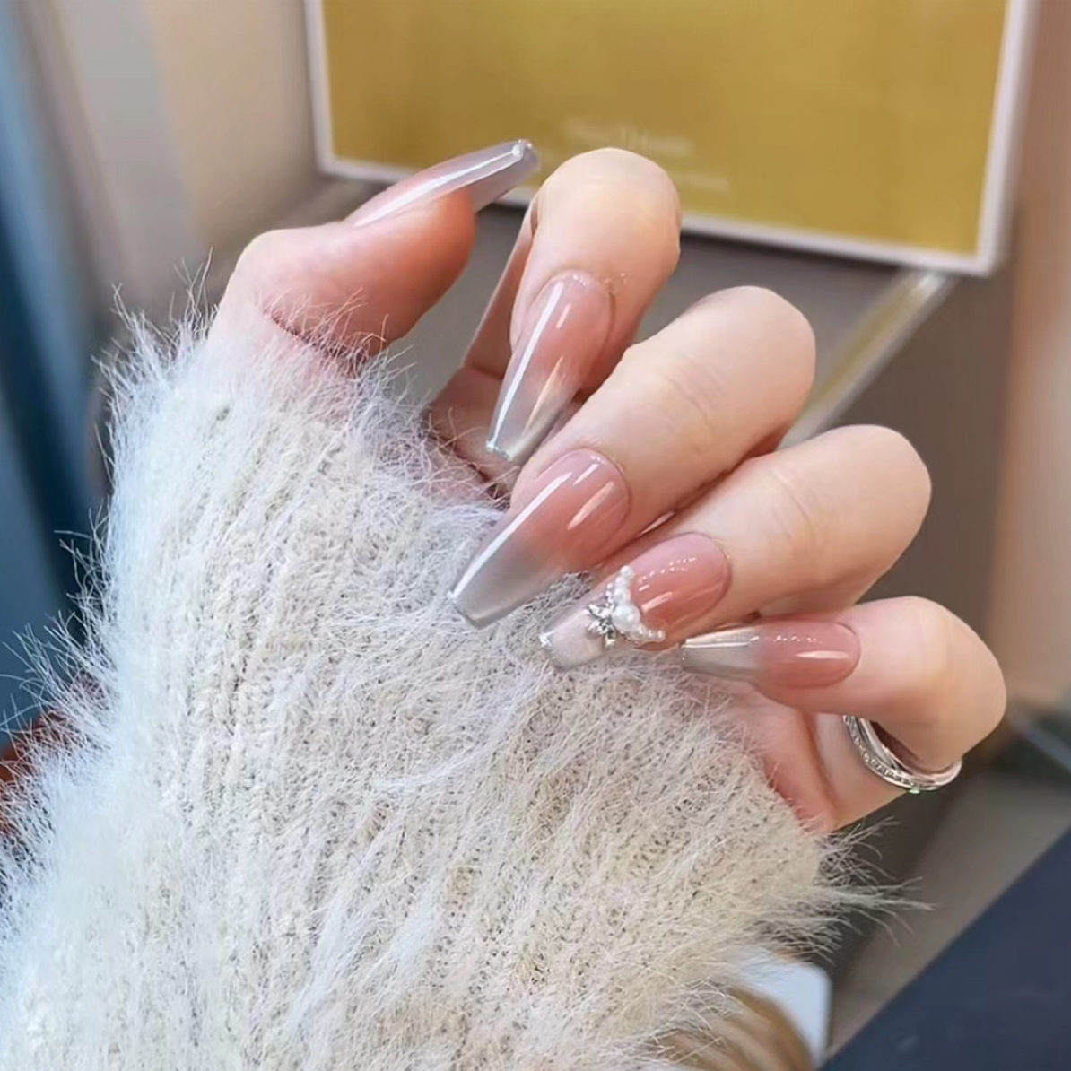 【皎月】新款手工定制穿戴甲美甲成品美甲贴片10片