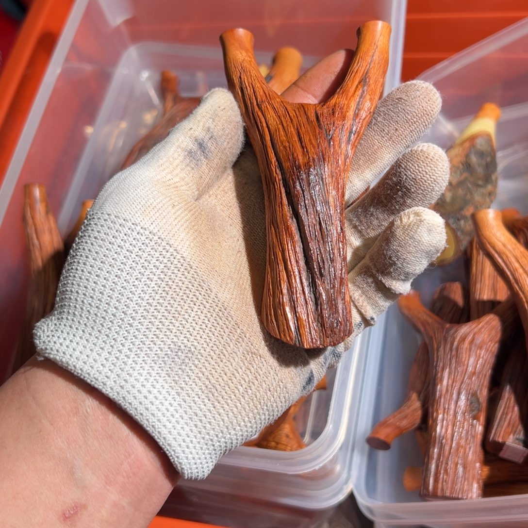 火琉璃树杈木弓手工制作