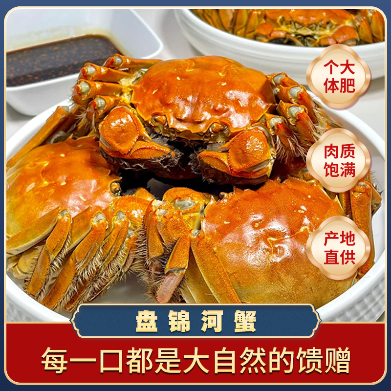 【活蟹】盘锦河蟹【公蟹】2-1.7两（2斤/3斤）10-18只 京东冷链鲜活到家