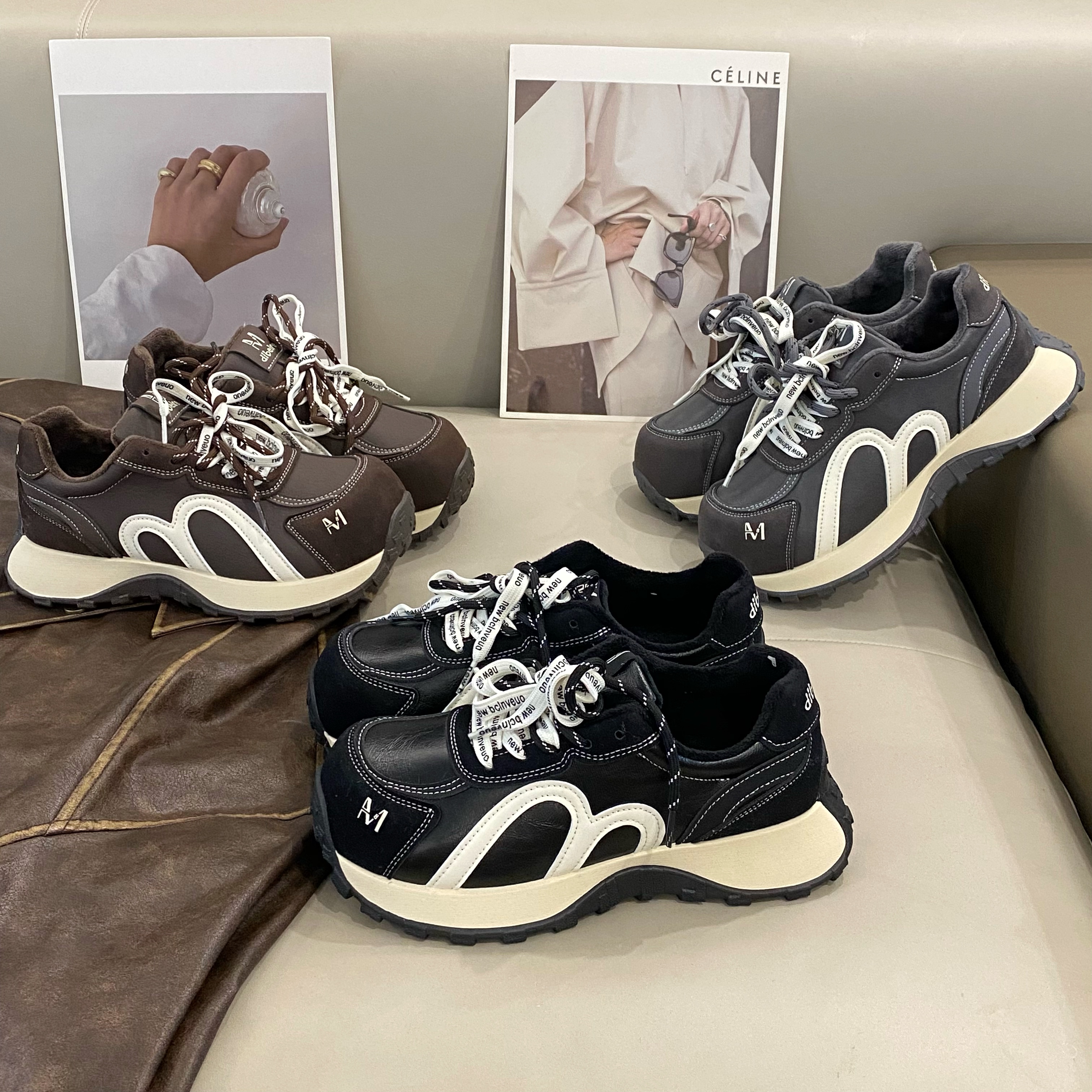 【猪猪家】厚底老爹鞋女2025秋冬新款百搭增高超火复古阿甘鞋