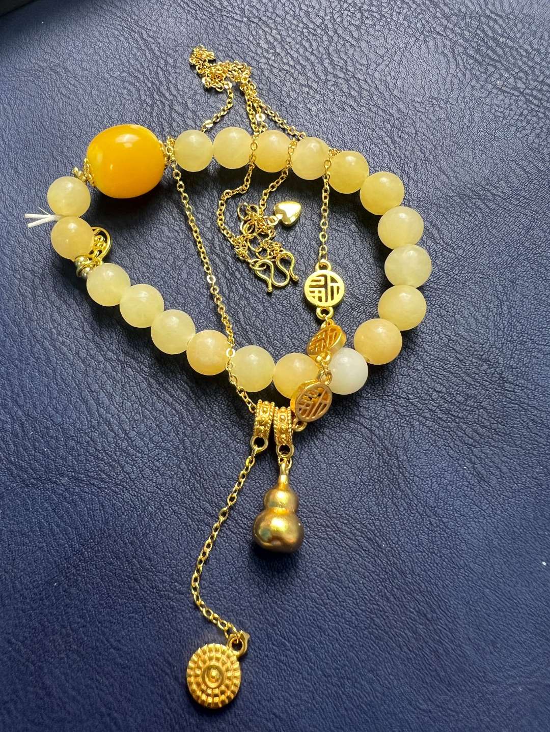 黎总专属-福牌葫芦流苏锁骨项链