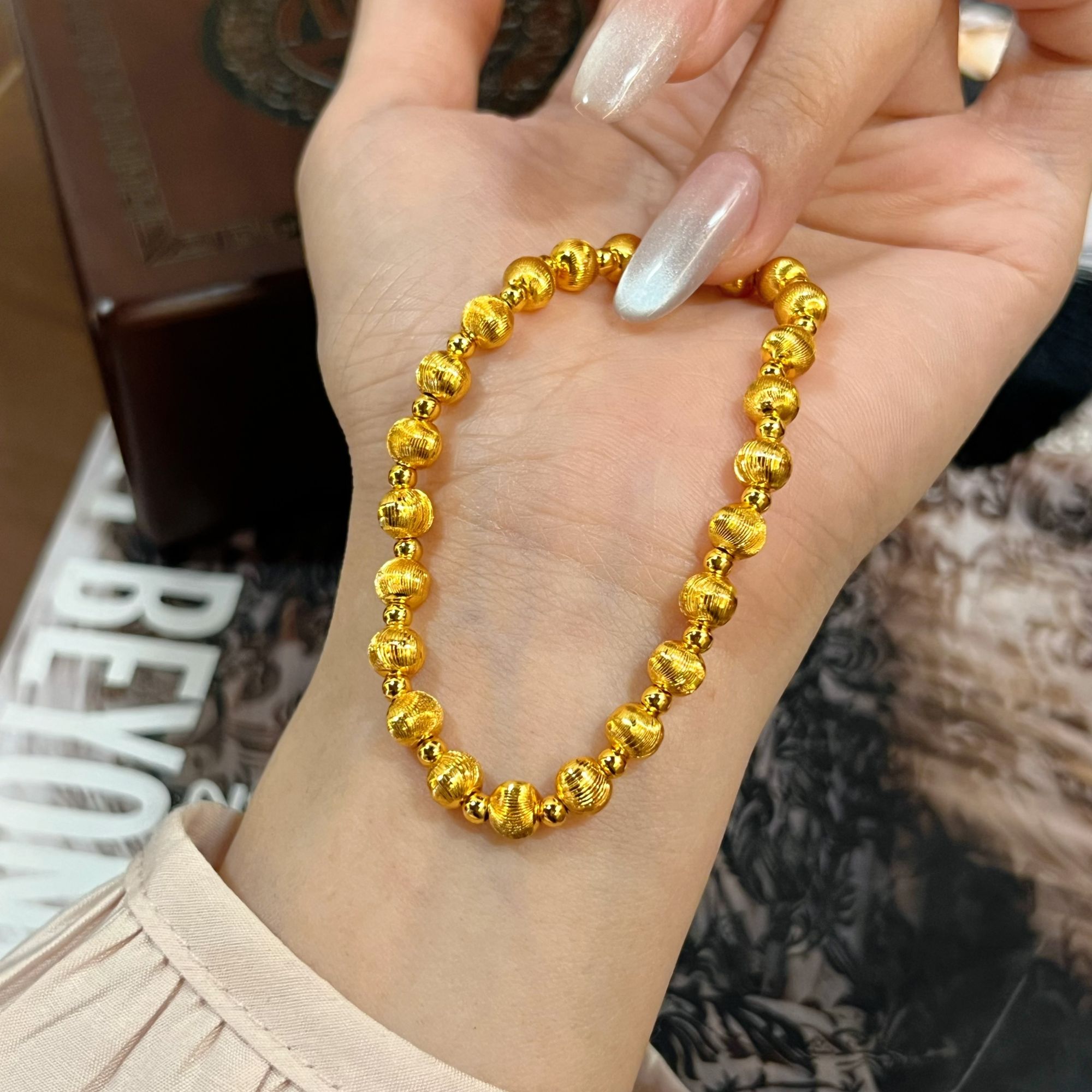 合金手链 【猫眼珠手链】光珠弹力手串时尚简约气质百搭