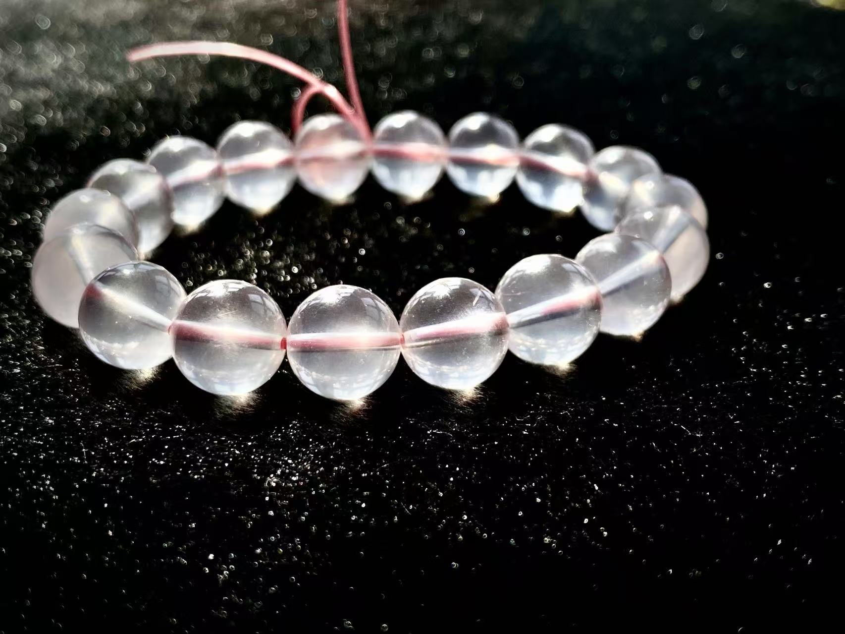 六芒星光粉水晶手串