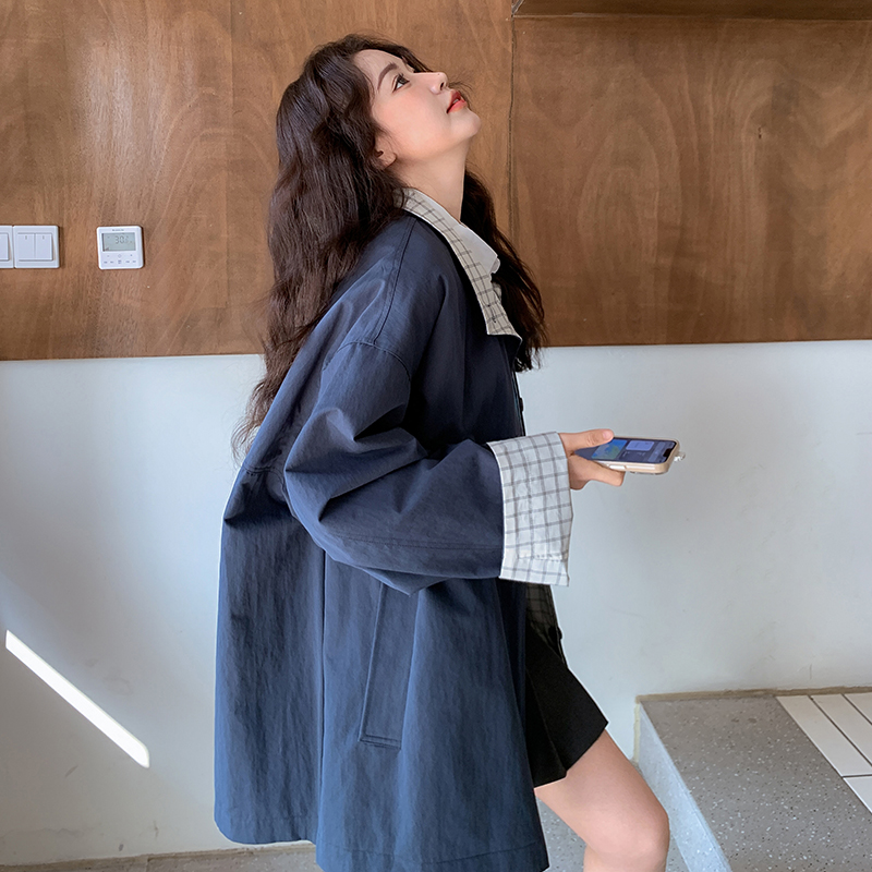外套宽松时尚休闲韩版百搭秋季中长款春秋气质显瘦女装秋冬短款收