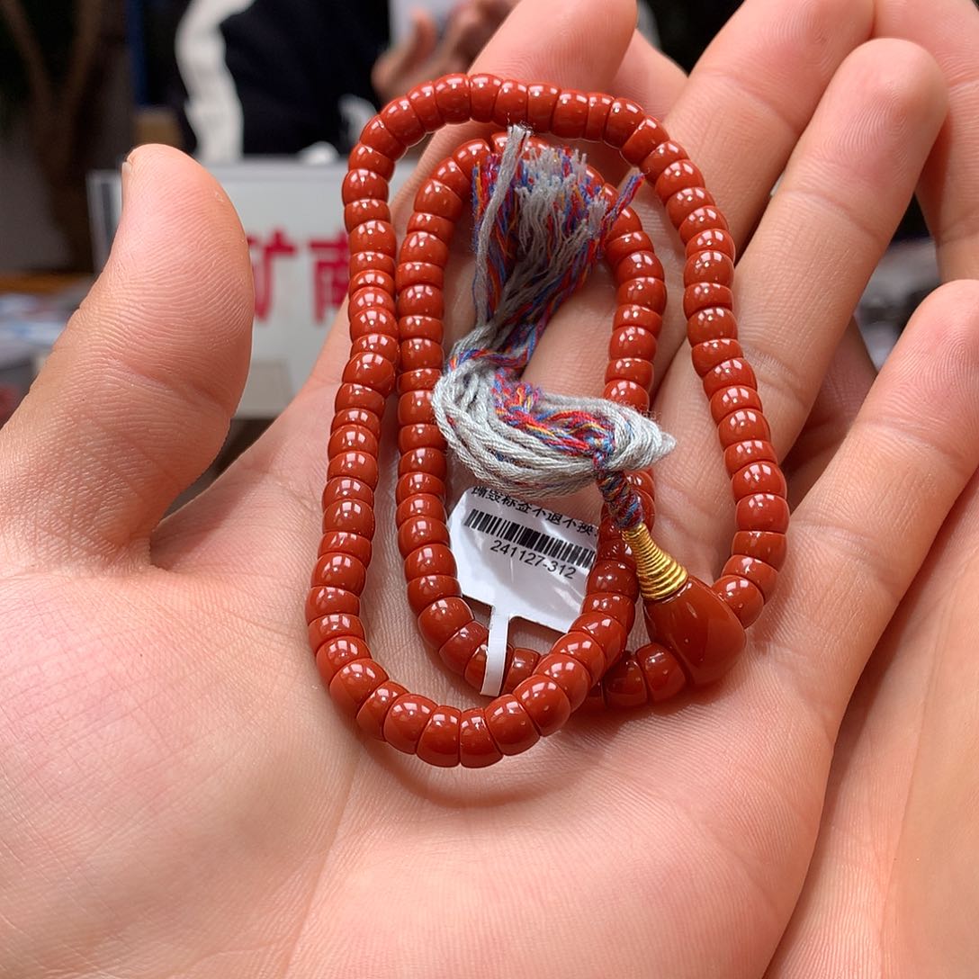 南红玛瑙瓦西大肠6㎜未镶嵌241127-312