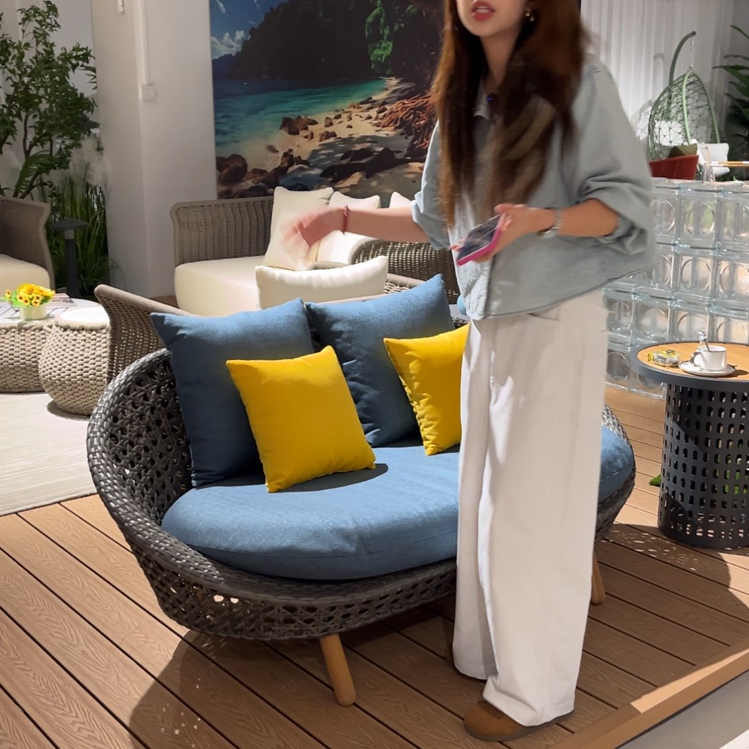 铝合金元宝沙发双人位