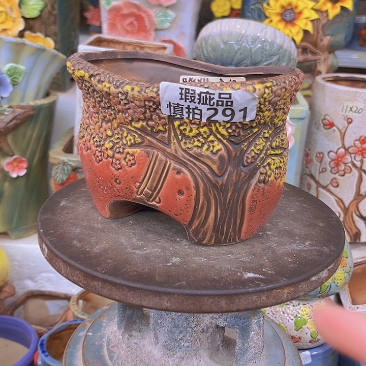 紫砂花盆粗陶材质与多肉花盆