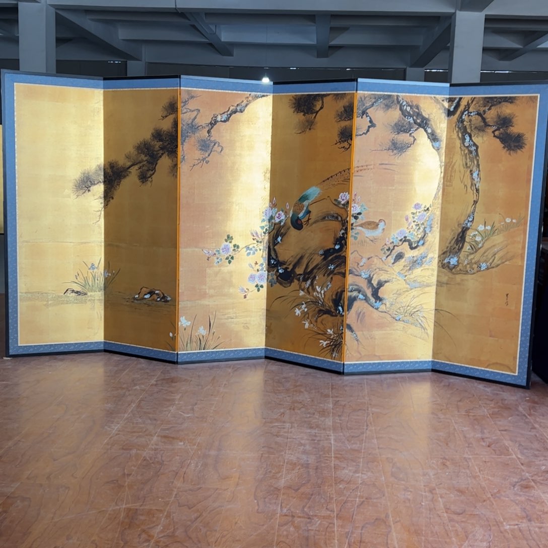 绘画屏风框画茶空间设计