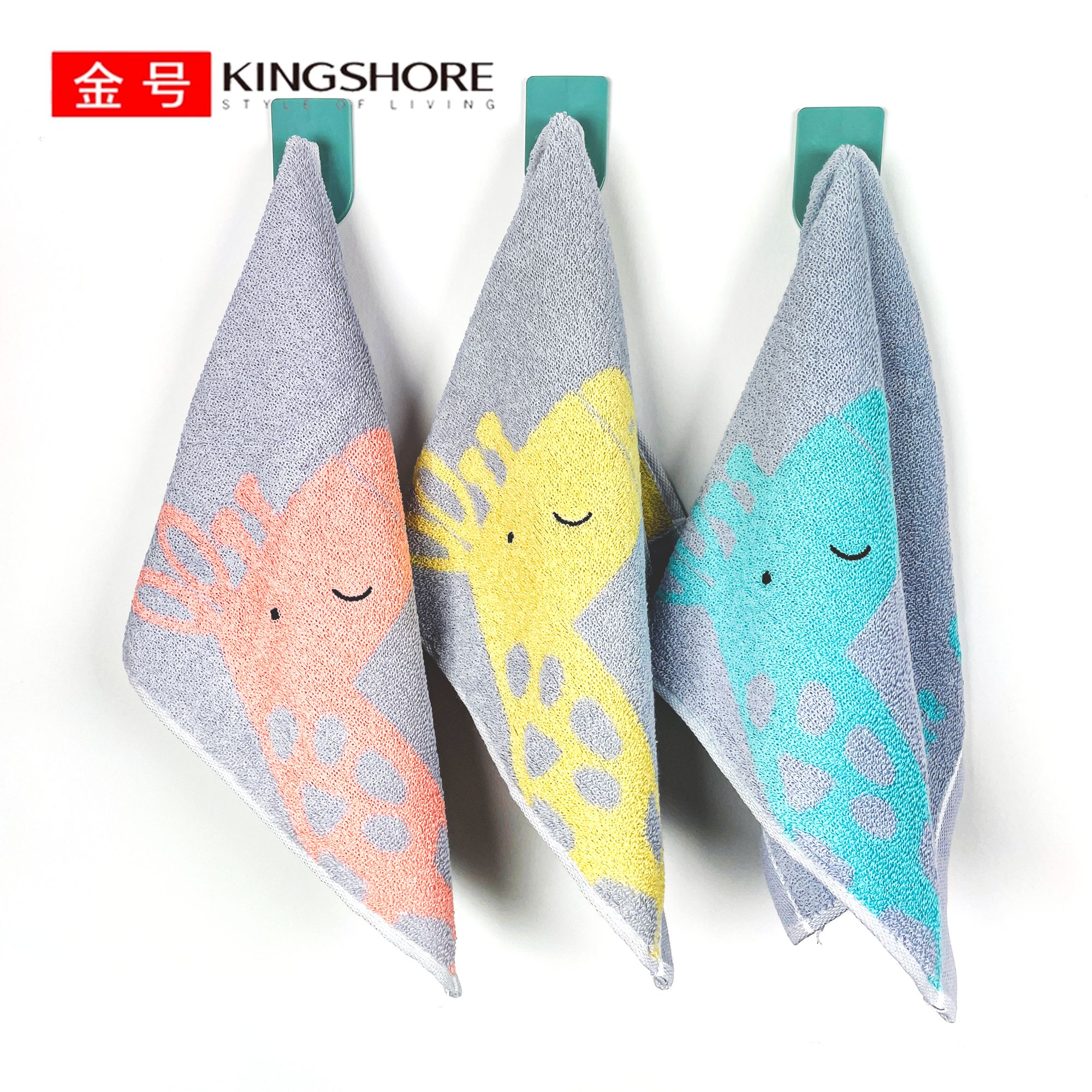 金号纯棉卡通方巾柔软吸水洗脸小毛巾幼儿园宝宝擦手巾家用面巾