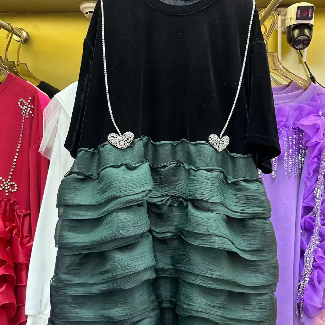 刘媛媛欧货 实拍M甜美减龄网纱宽松大版蛋糕连衣裙