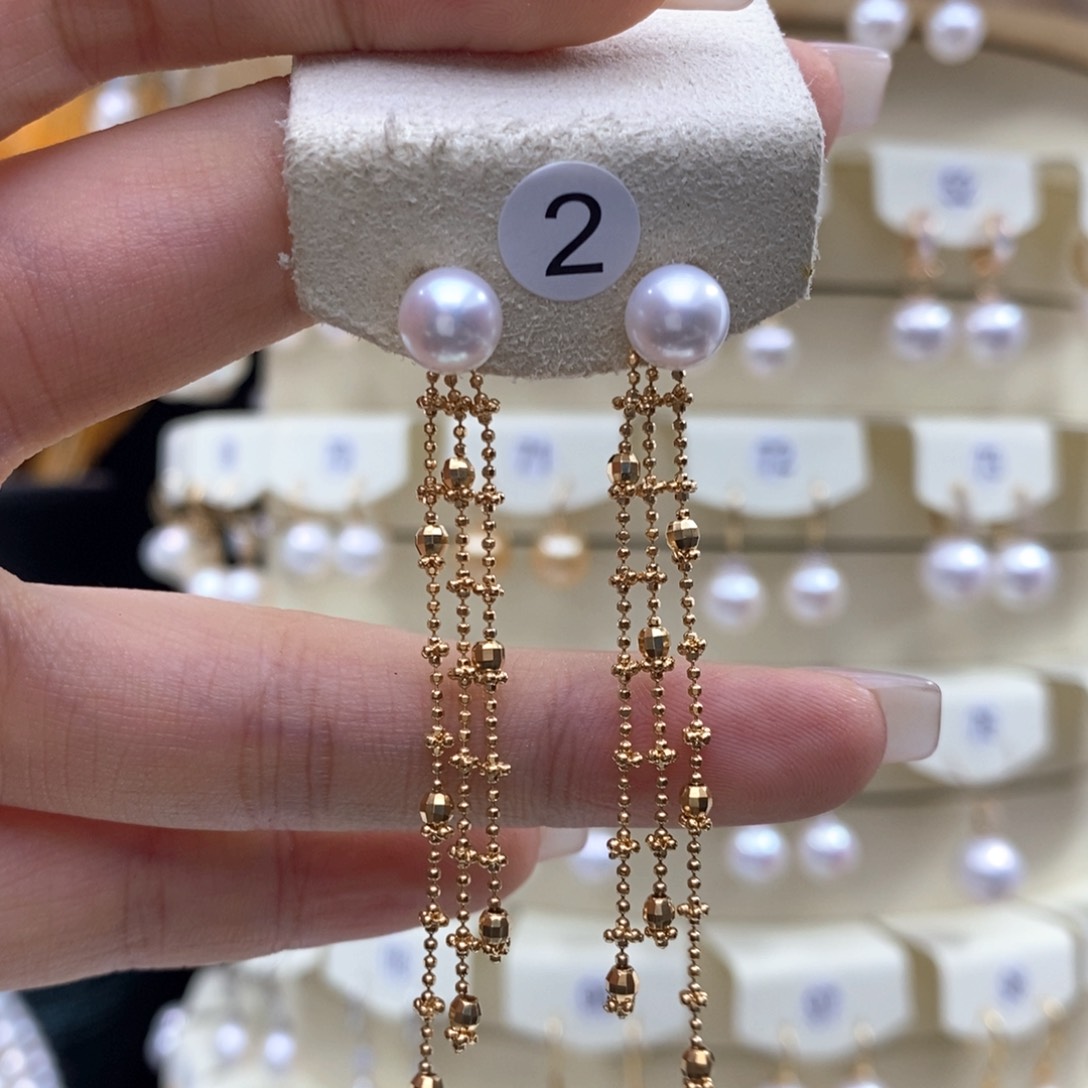 淡水珍珠耳饰银S925镶嵌