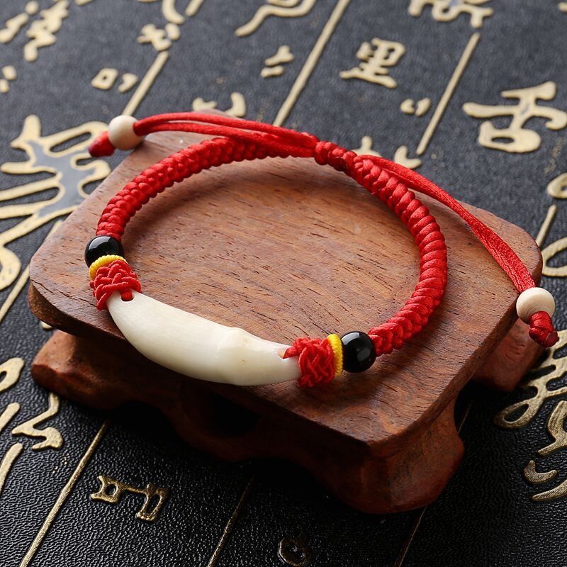 非金属布艺手链 非金属布艺儿童成人宝宝红绳黑狗牙手工编织