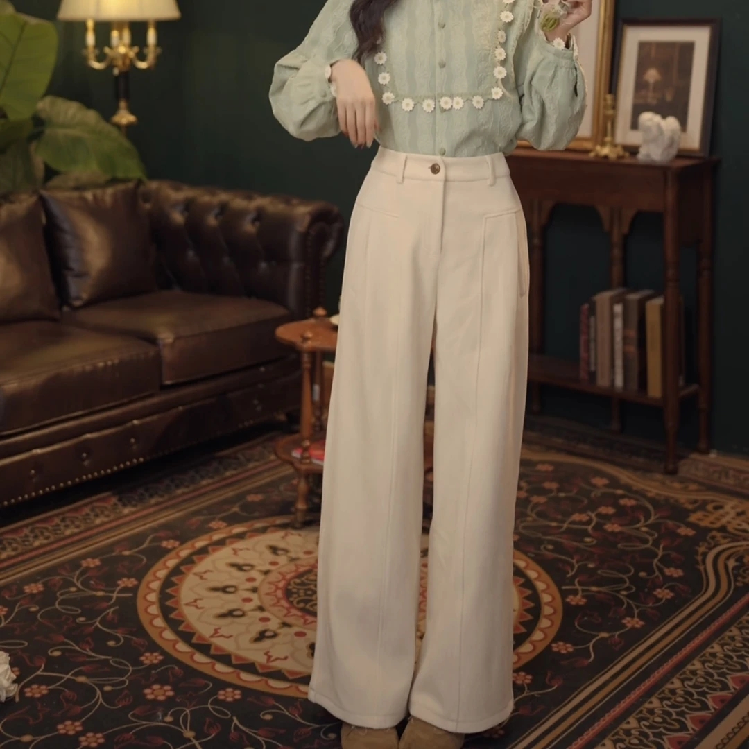 【香草椰风】纯色休闲裤女高腰百搭裤子2026冬新款高级感气质休闲裤