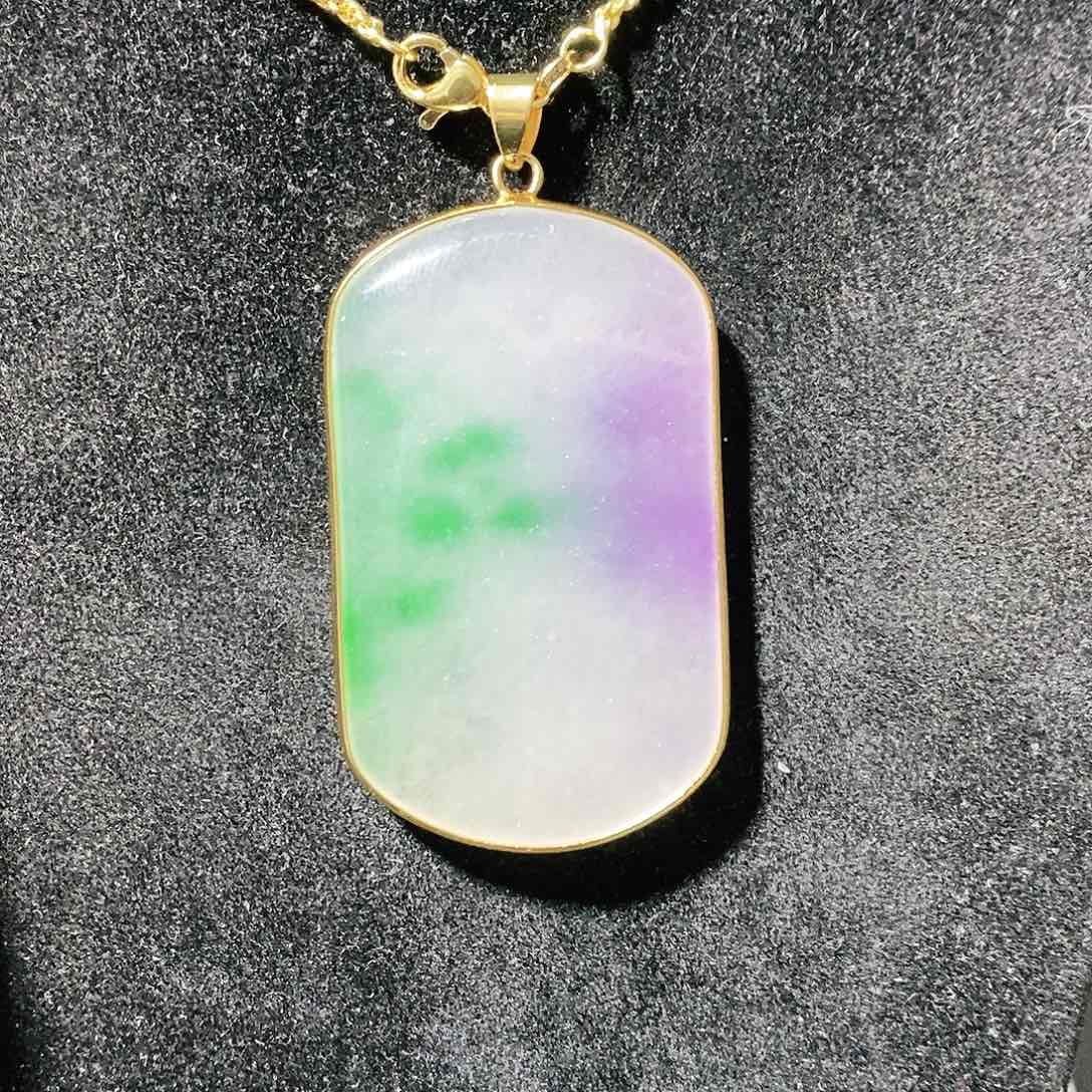 翡翠颈饰14K金镶嵌吊坠