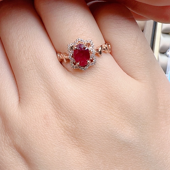 红宝石银S925镶嵌戒指